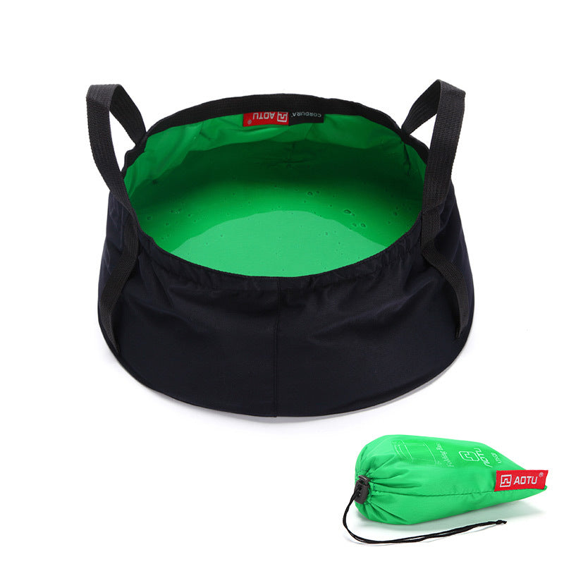 Outdoor Water Bucket 8.5L Hiking Nylon Portable Collapsible Wash Basin Bag Reusable Large Capacity Backpacking Bucket