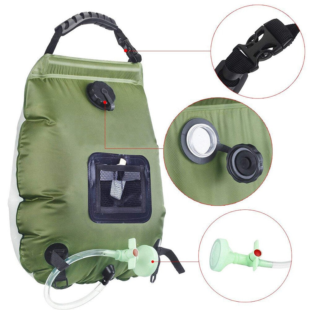 Camping Heated Shower Toilet Bag 20L