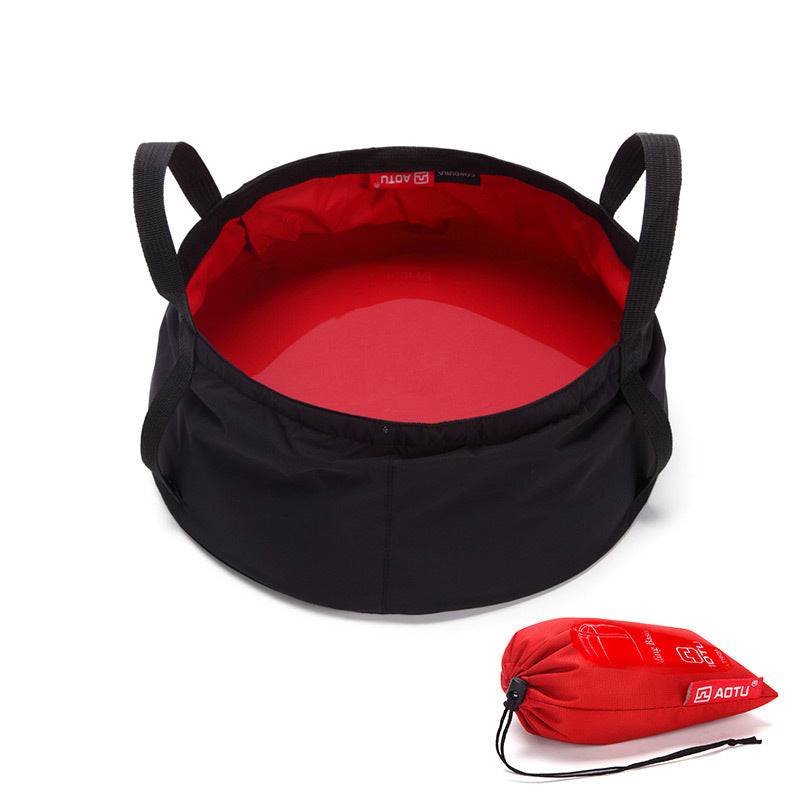 Outdoor Water Bucket 8.5L Hiking Nylon Portable Collapsible Wash Basin Bag Reusable Large Capacity Backpacking Bucket