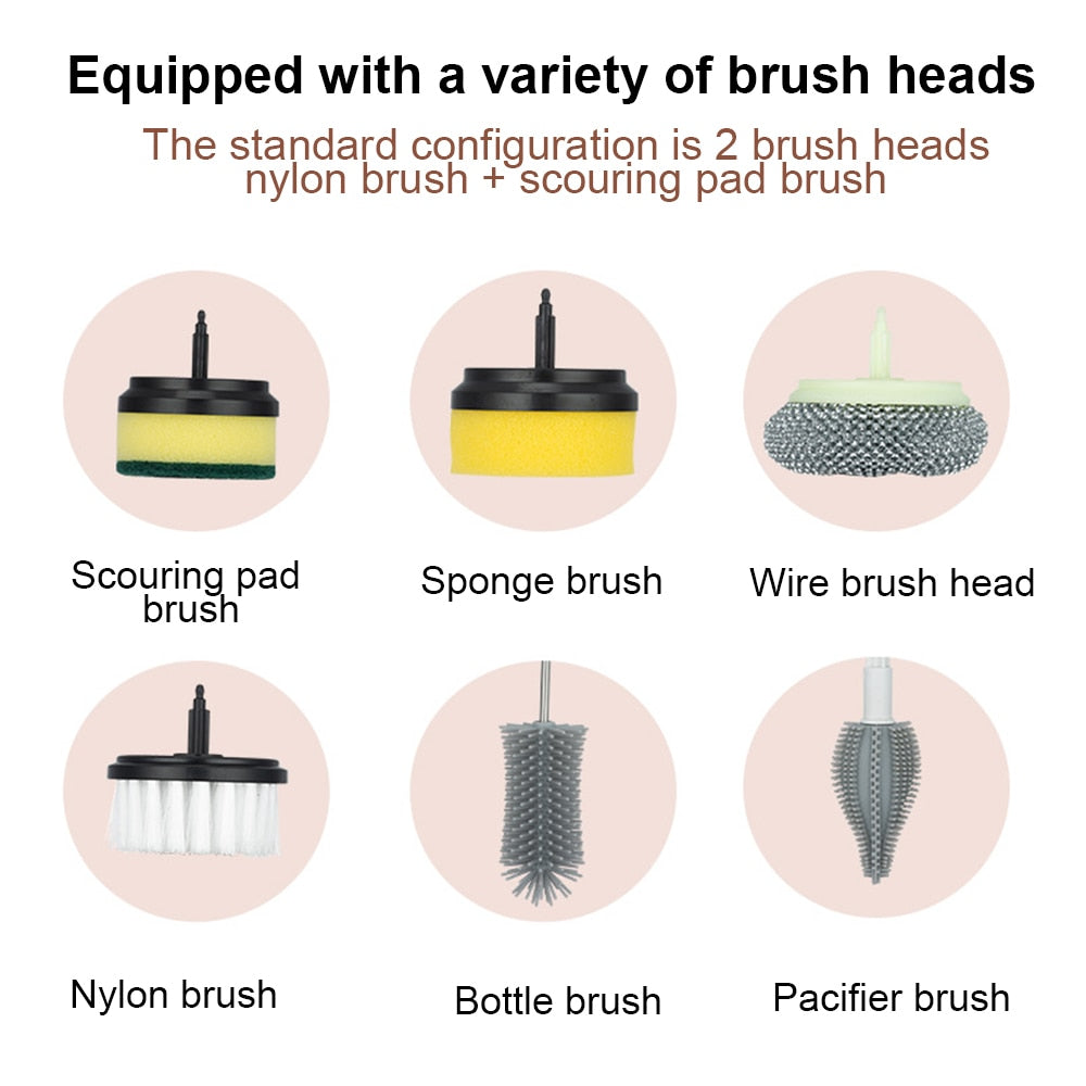 Electric Cleaning Brush Multifunctional Household Brush Wire Kitchen Toilet Bowl And Shoe Brushing Artifact Automatic Handheld Charging