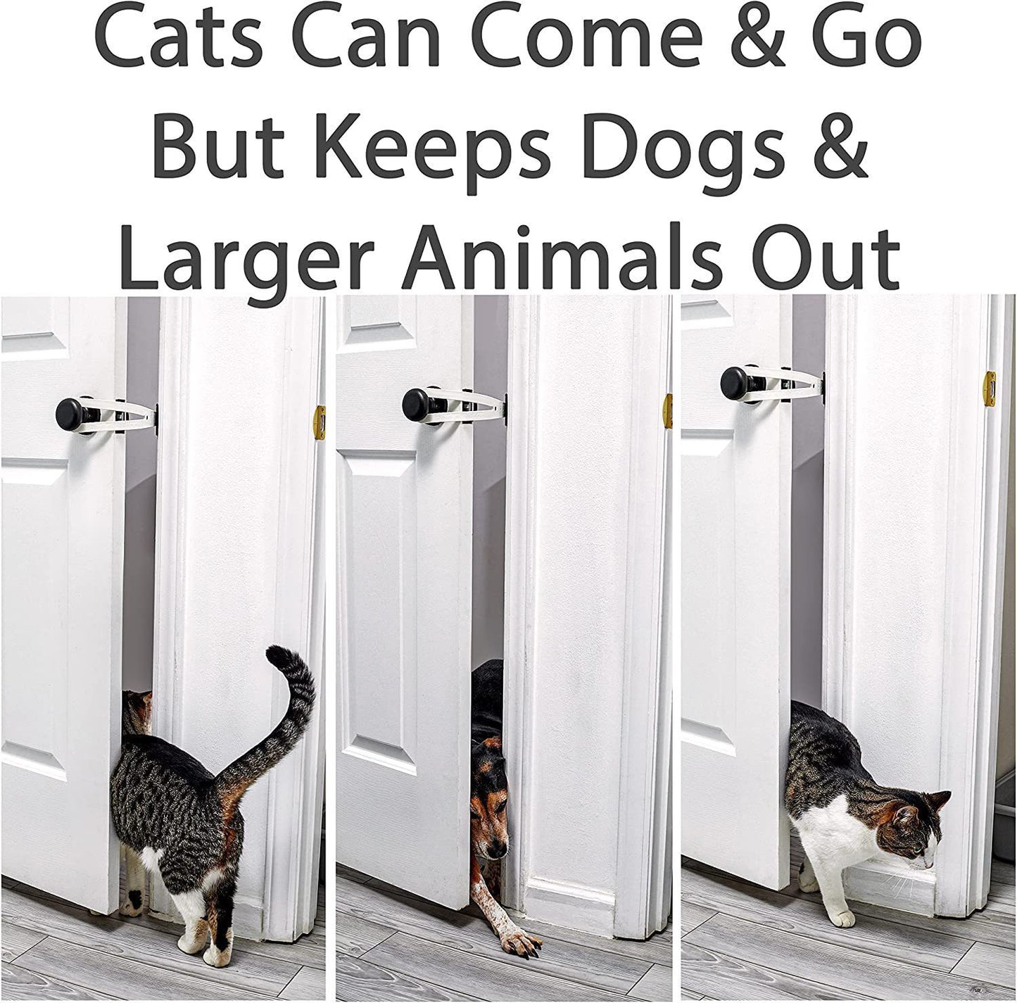 Adjustable Cat Door Holder Latch Pet Door Alternative Flex Latch Strap Keeps Dogs Out Safety Hooks Cat Door Stopper