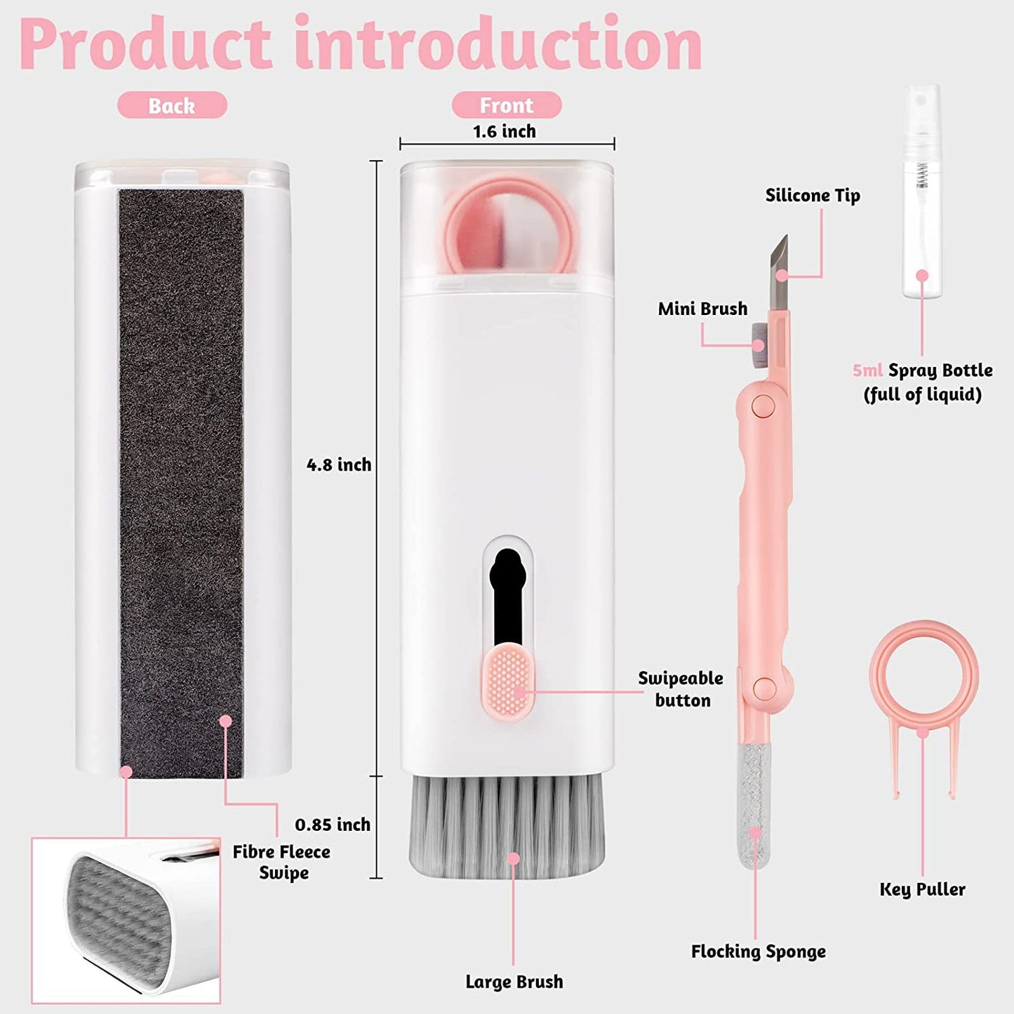 Multifunction Cleaning Kit For AirPods Keyboard Clean Kit With Soft Brush Cleaner Pen Kit For Earbud Case Cleaning Tools