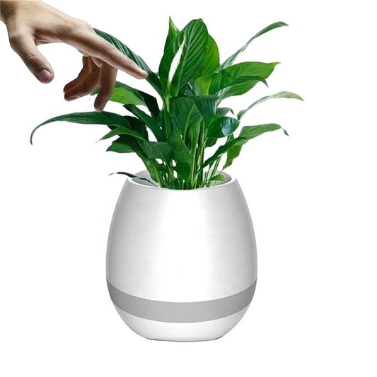 Modern LED Color changing Light Plastic Planter Flower Pot Play Piano Smart Music Flower Pot